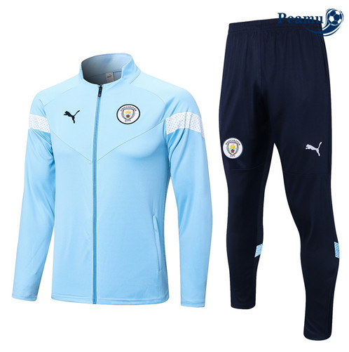 Peamu: Desconto Camisola Futebol Casaco de Fato de Treino Manchester City Azul 2022-2023