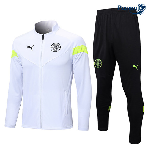 Peamu: Comprar Camisola Futebol Casaco de Fato de Treino Manchester City Branco 2022-2023
