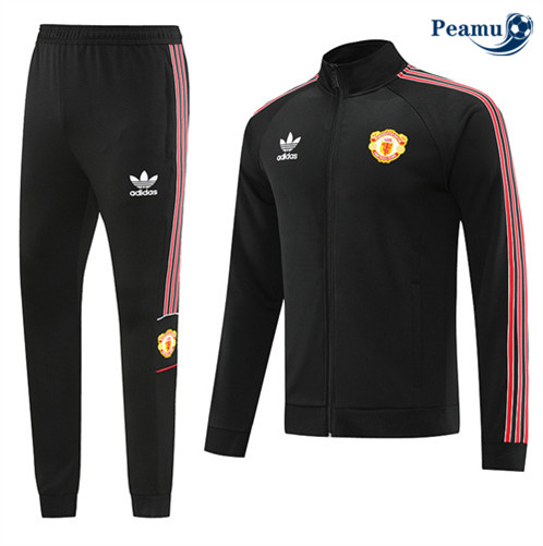 Peamu: Novas Camisola Futebol Casaco de Fato de Treino Manchester United Preto 2022-2023
