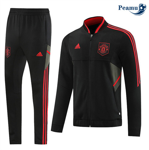 Peamu: Venda Camisola Futebol Casaco de Fato de Treino Manchester United Preto 2022-2023