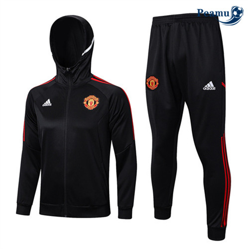 Peamu: Desconto Camisola Futebol Casaco de Fato de Treino Manchester United Preto 2022-2023