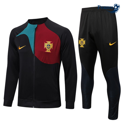 Peamu: Novo Camisola Futebol Casaco de Fato de Treino Portugal Preto 2022-2023