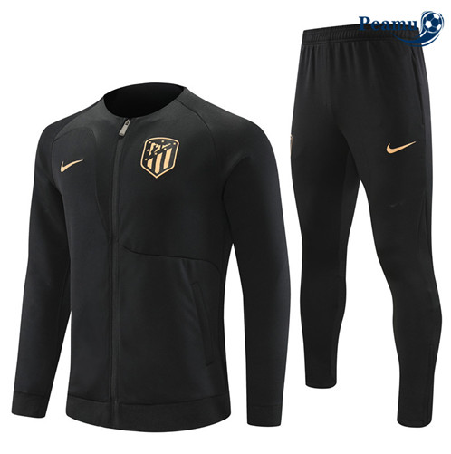 Peamu: Novo Camisola Futebol Casaco de Fato de Treino Atletico Madrid Criancas Preto 2022-2023