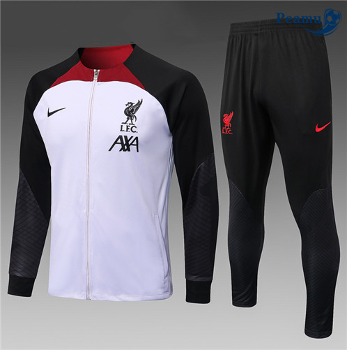 Peamu: Novo Camisola Futebol Casaco de Fato de Treino Liverpool Criancas Branco 2022-2023