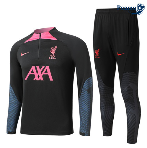 Peamu: Novas Camisola Futebol Fato de Treino Liverpool Criancas Preto 2022-2023