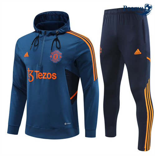 Peamu: Comprar Camisola Futebol Fato de Treino Manchester United Criancas com capuz Azul 2022-2023