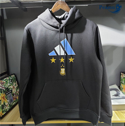 Peamu: Novo Camisola Futebol Sweat de Fato de Treino Argentina Preto 2023-2024