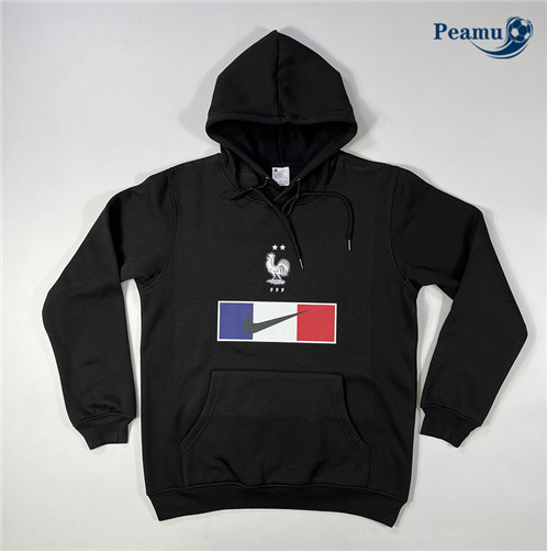 Peamu: Novas Camisola Futebol Sweat de Fato de Treino França Preto 2023-2024