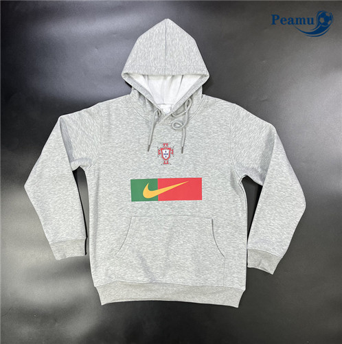 Peamu: Novas Camisola Futebol Sweat de Fato de Treino Portugal Cinzento 2023-2024