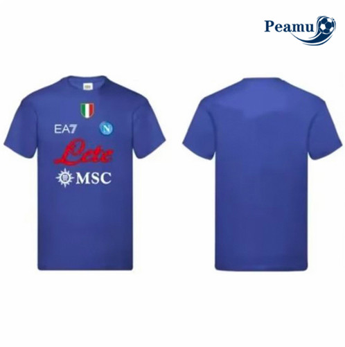 Peamu: Novo Camisola Futebol Naples Equipamento Training Azul 2023-2024