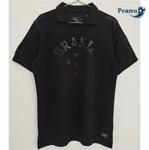 Peamu: Novo Camisola Futebol Retrô Player Brasil Equipamento Version Negro 2013-2014