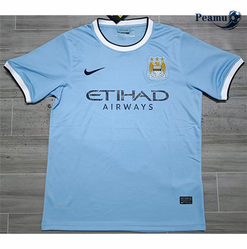 Peamu: Novas Camisola Futebol Retrô Manchester City Principal Equipamento 2013-14