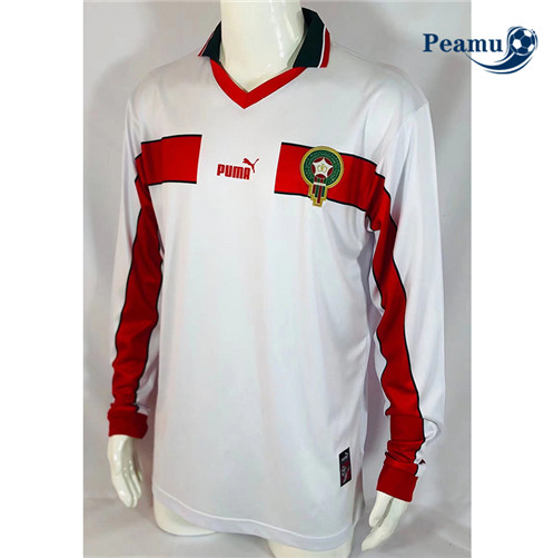 Camisola Futebol Retrô Marrocos Alternativa Equipamento Manga Comprida 1998 Pt20029