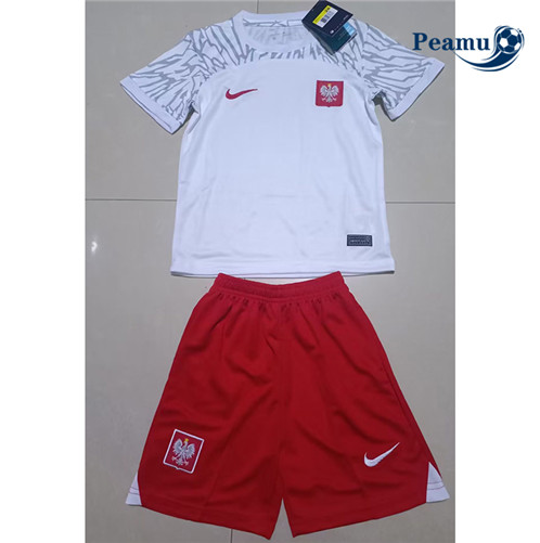 Camisola Futebol Polônia Criança Principal Equipamento 2022-2023 Pt20045