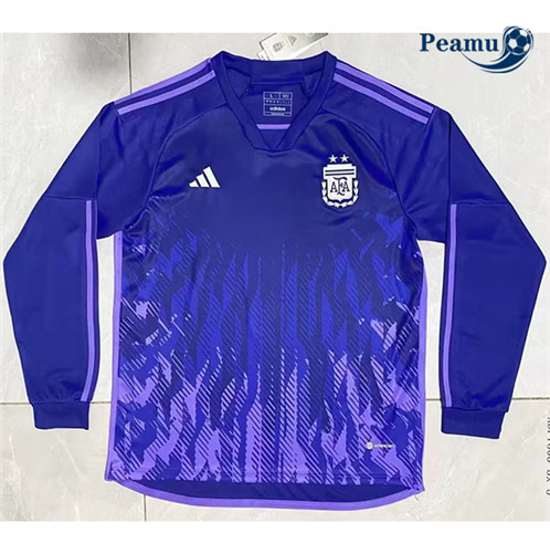 Camisola Futebol Argentina Alternativa Equipamento Manga Comprida 2022-2023 Pt20067