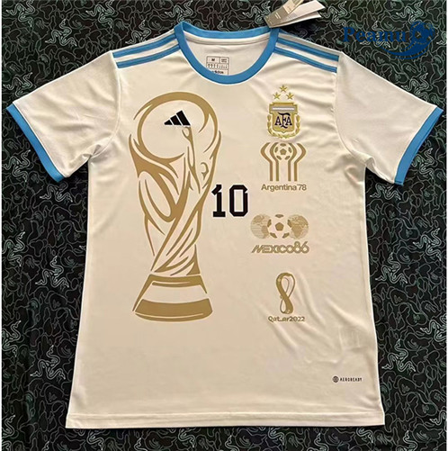 Camisola Futebol Argentina Equipamento 3 étoiles Branco Especial 2022-2023 Pt20072