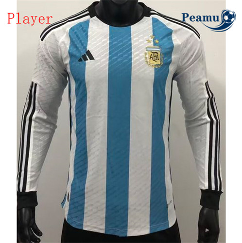 Camisola Futebol Argentina Player Version Principal Equipamento 3 estrelas Manga Comprida 2022-2023 Pt20076