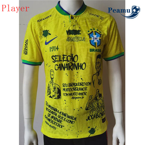 Camisola Futebol Brasil Player Version Equipamento co-branded 2022-2023 Pt20089
