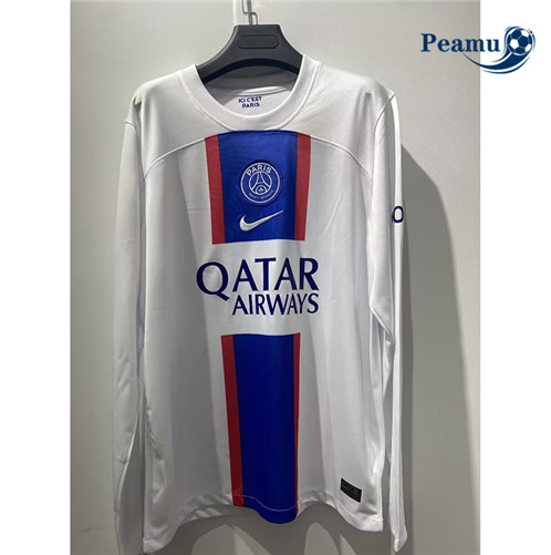 Camisola Futebol PSG Equipamento Manga Comprida Branco 2022-2023 Pt20130