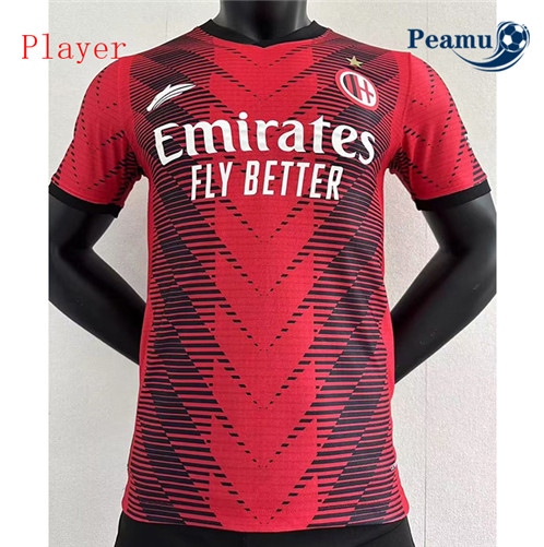 Camisola Futebol AC Milan Player Version Vermelho/Preto 2023-2024 Pt2022-20231