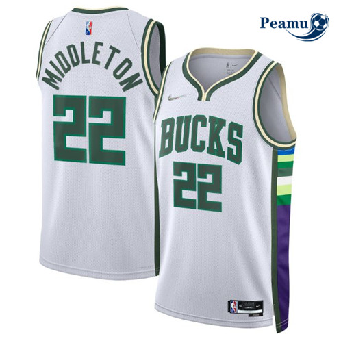 Camisola Futebol Khris Middleton, Milwaukee Bucks 2021/22 - City Edition p1096