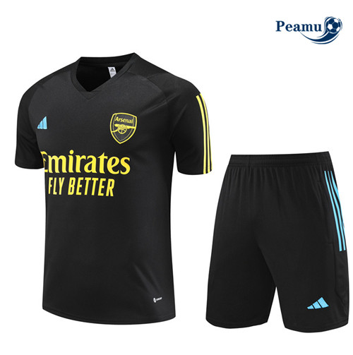 Ofertas Camisola Kit Equipamento Training Arsenal Criancas + Shorts Preto 2023-2024