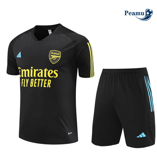 tomada Camisola Kit Equipamento Training Arsenal + Shorts Preto 2023-2024