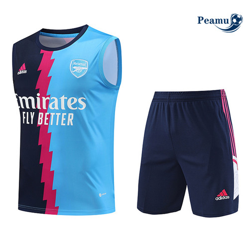 Novo Camisola Kit Equipamento Training Arsenal Colete + Shorts Azul 2023-2024