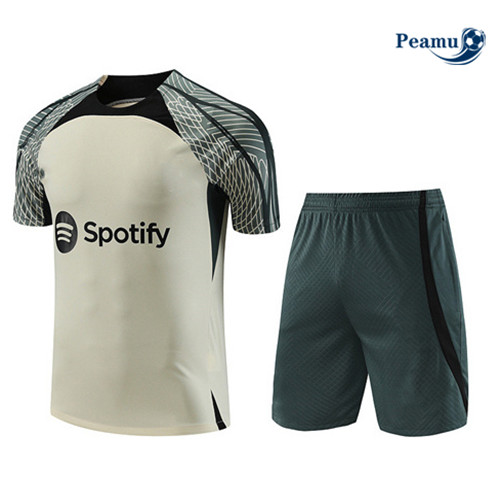 tomada Camisola Kit Equipamento Training Barcelona + Shorts Branco 2023-2024