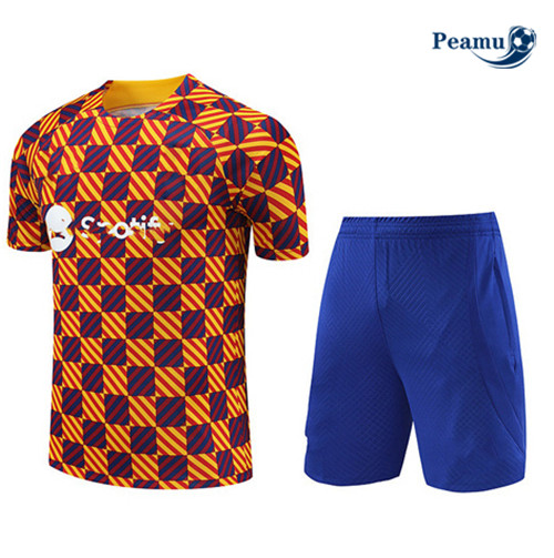 Réplicas Camisola Kit Equipamento Training Barcelona + Shorts Laranja 2023-2024