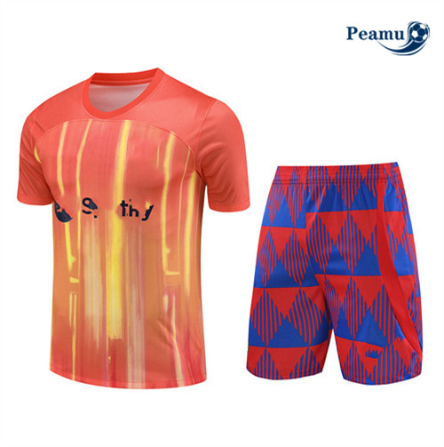 tomada Camisola Kit Equipamento Training Barcelona + Shorts Laranja 2023-2024