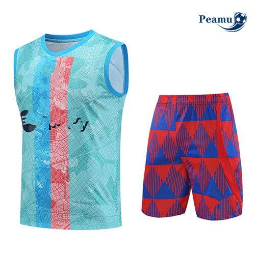 Loja Camisola Kit Equipamento Training Barcelona Colete + Shorts Azul 2023-2024