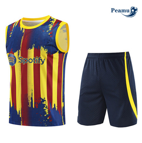 Réplicas Camisola Kit Equipamento Training Barcelona Colete + Shorts Amarelo 2023-2024