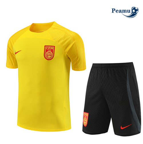 Loja Camisola Kit Equipamento Training Chine Criancas + Shorts Amarelo 2023-2024