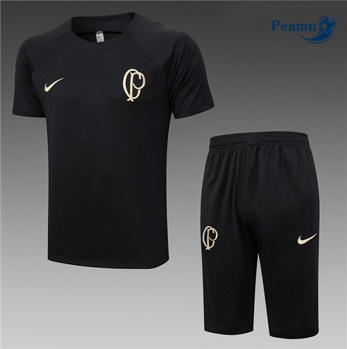 Projeto Camisola Kit Equipamento Training Corinthians + Shorts Preto 2023-2024