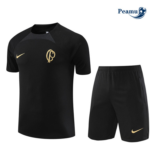 Criar Camisola Kit Equipamento Training Corinthians + Shorts Preto 2023-2024