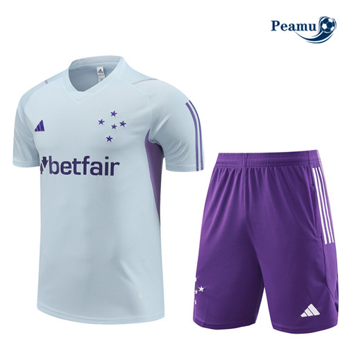 Projeto Camisola Kit Equipamento Training Cruzeiro Criancas + Shorts Azul 2023-2024