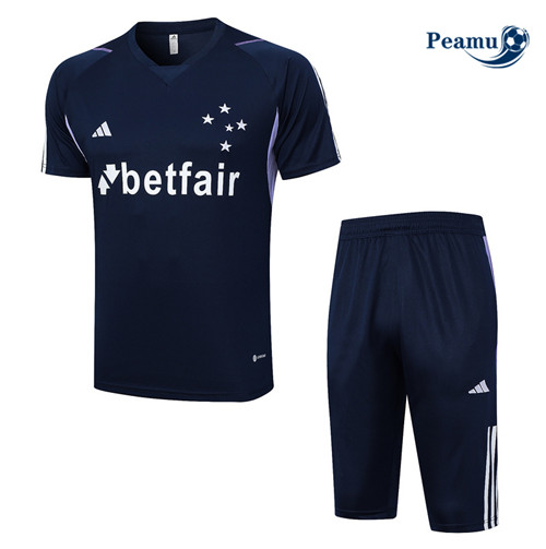 Cria Camisola Kit Equipamento Training Cruzeiro + Shorts Azul 2023-2024