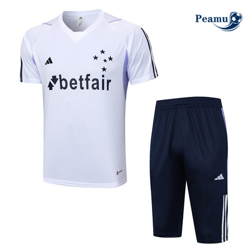 Procurar Camisola Kit Equipamento Training Cruzeiro + Shorts Cinza 2023-2024