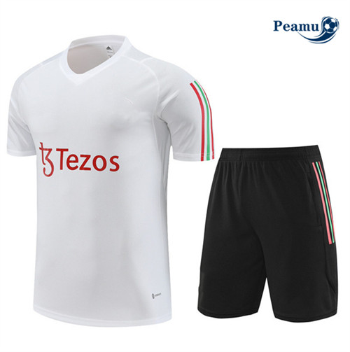 Projeto Camisola Kit Equipamento Training Manchester United Criancas + Shorts Branco 2023-2024