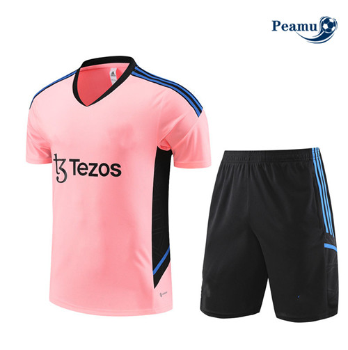 Oferta Camisola Kit Equipamento Training Manchester United Criancas + Shorts Rosa 2023-2024