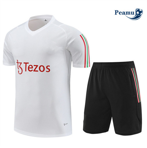 Loja Camisola Kit Equipamento Training Manchester United + Shorts Branco 2023-2024