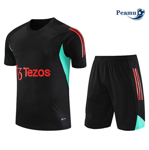 Projeto Camisola Kit Equipamento Training Manchester United + Shorts Preto 2023-2024