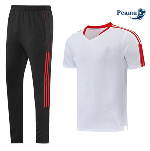 Réplicas Camisola Kit Equipamento Training Manchester United + Pantalon Branco 2023-2024