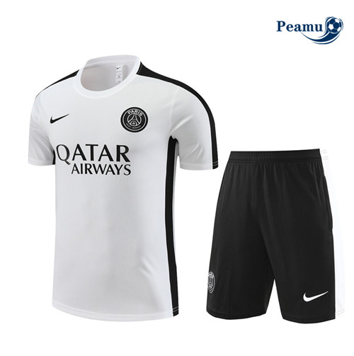 Réplicas Camisola Kit Equipamento Training PSG Criancas + Shorts Branco 2023-2024