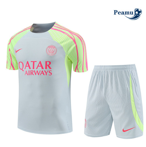 Oferta Camisola Kit Equipamento Training PSG Criancas + Shorts Cinza 2023-2024