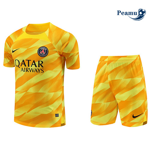 Réplicas Camisola Kit Equipamento Training Gardien de but PSG + Shorts Amarelo 2023-2024