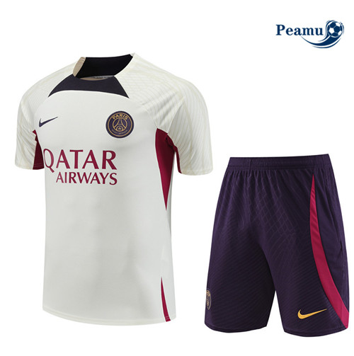 Loja Camisola Kit Equipamento Training PSG + Shorts Beige 2023-2024