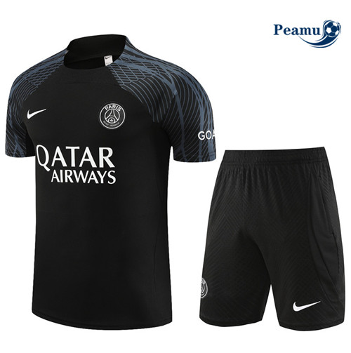 Réplicas Camisola Kit Equipamento Training PSG + Shorts Preto 2023-2024