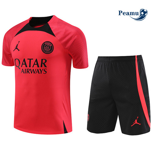 tomada Camisola Kit Equipamento Training PSG + Shorts Vermelho 2023-2024